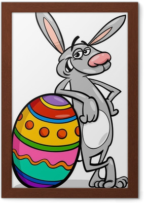 ramovane obrazy zajicek a velikonocni vajicko kreslene ilustrace.jpg